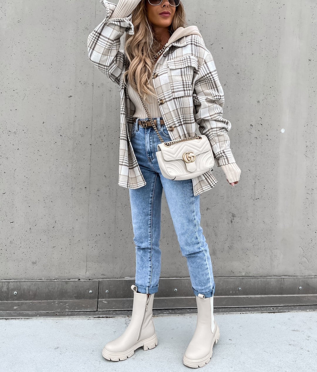 Veste à carreaux tendance style streetwear