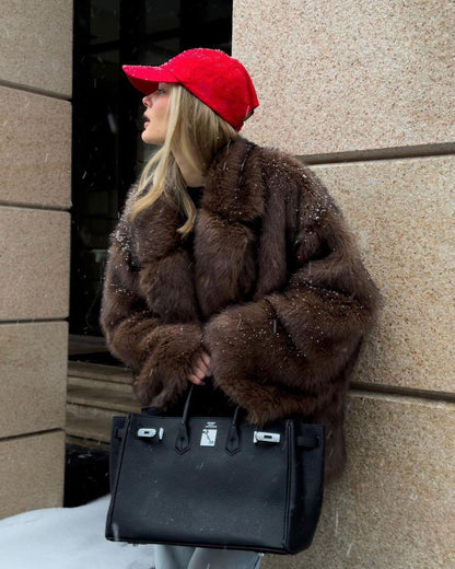 Veste en peluche pour femmes Douce et élégante