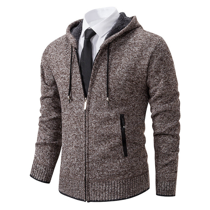 Cardigan à capuche homme doublé chaud hiver