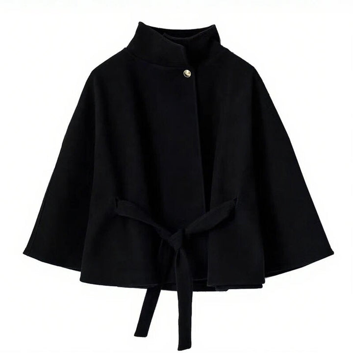 Cape élégant pour femme avec ceinture et col montant