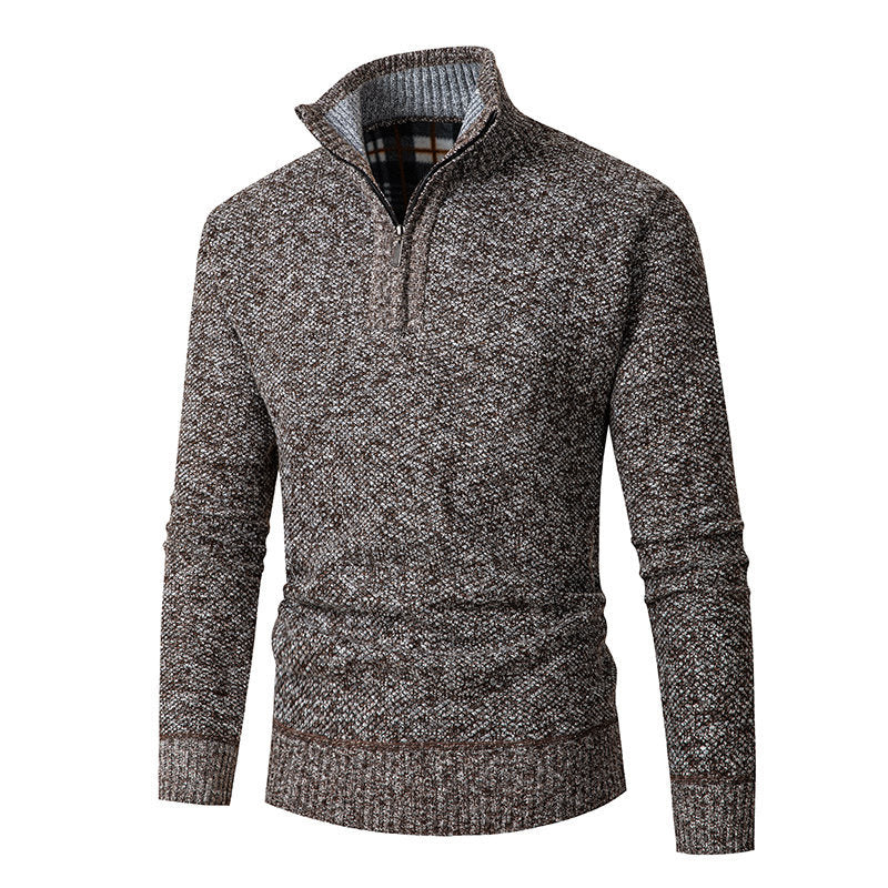 Pull pour homme col montant fermeture éclair pratique