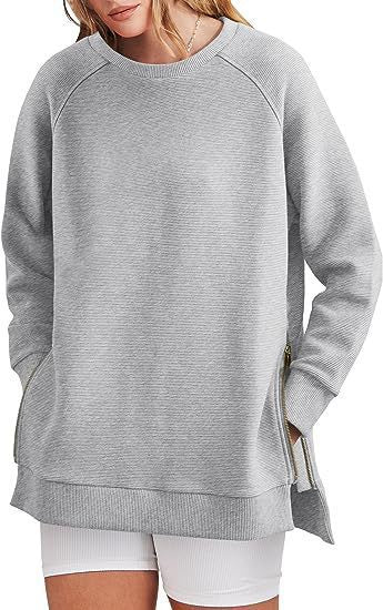Sweat-shirt pour femme confortable avec poches et fermeture éclair