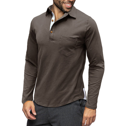 Polo à manches longues Slim Fit en coton élégant