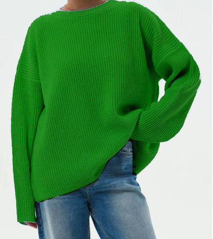 Pull-over Femme Tricot Grossier Décontracté Moderne