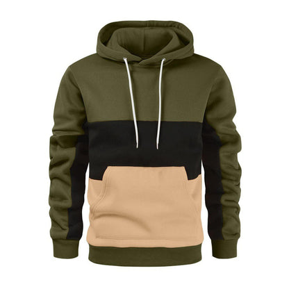 Pull de sport pour homme Capuche Couleurs contrastées Tendance