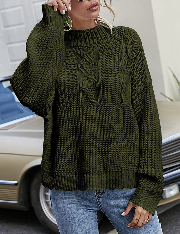 Pull-over tricoté Femme Décontracté Col Rond Ample