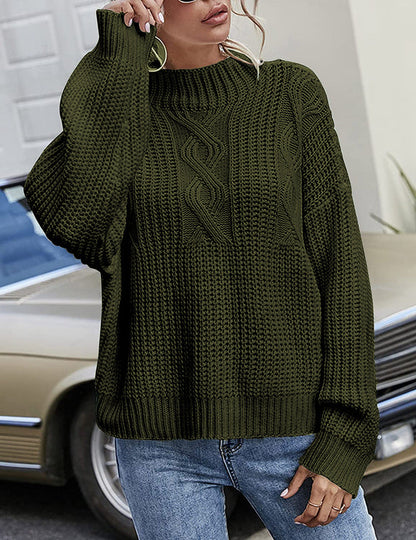 Pull-over tricoté Femme Décontracté Col Rond Ample