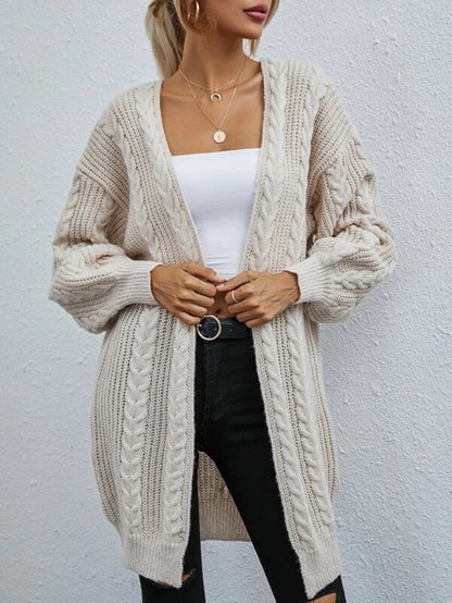Cardigan femme grosse maille oversize décontracté tressé