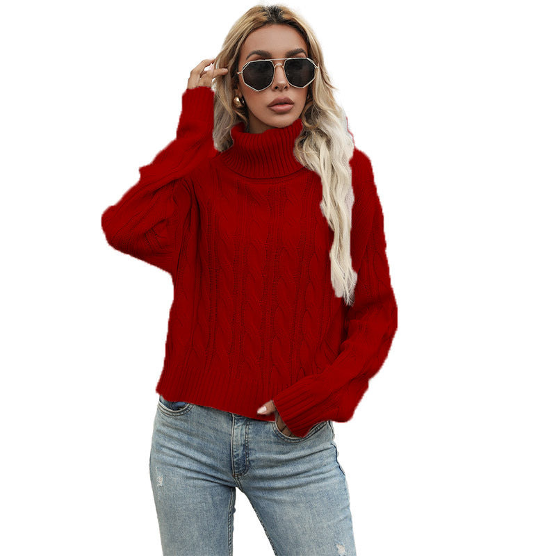 Pull-over femme grosse maille torsadée élégante