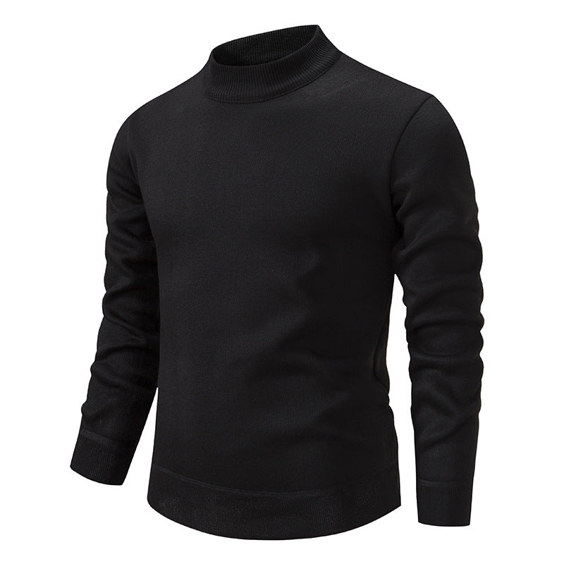 Pull en tricot pour homme, col montant moderne, look élégant
