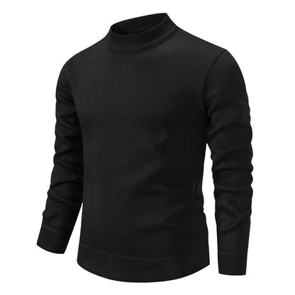 Pull en tricot pour homme, col montant moderne, look élégant