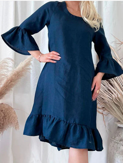 Robe d'été femme en lin coupe large
