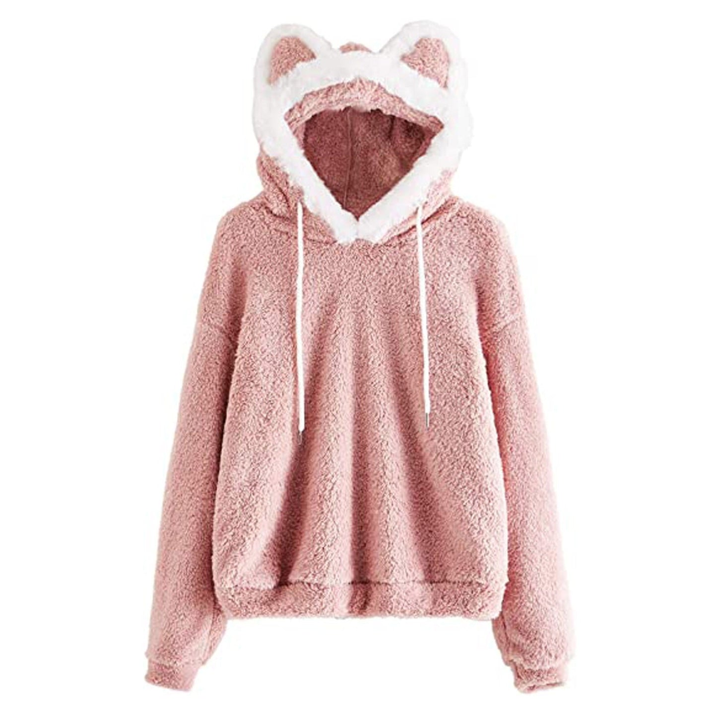 Sweat à capuche femme doux avec tête de chat mignonne