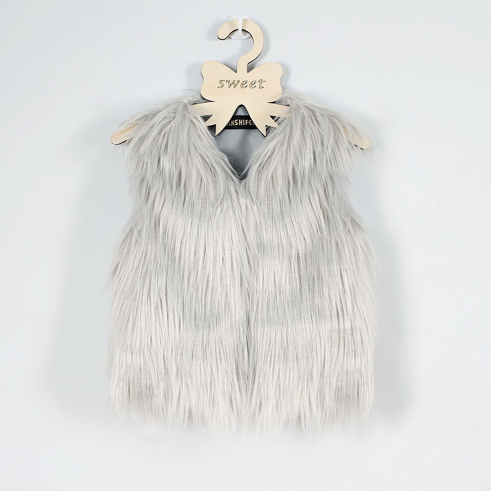 Gilet en fausse fourrure pour femmes Col haut Doux et élégant