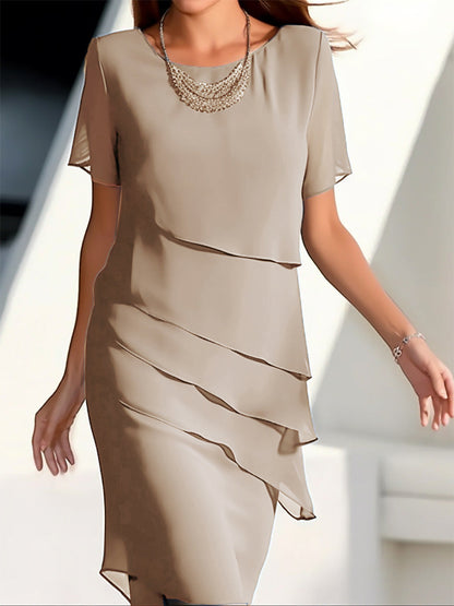 Robe femme élégante Fluide Effet superposé