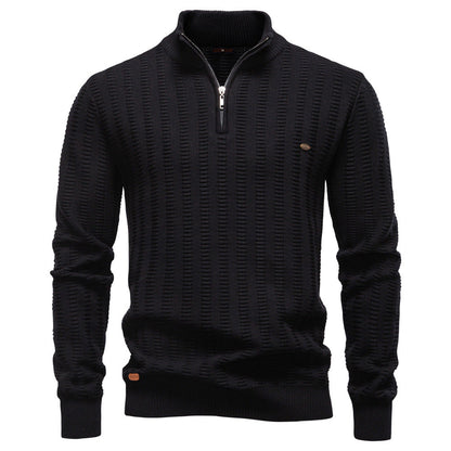 Pull pour homme structuré demi-zip design moderne
