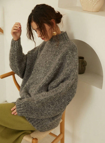 Femmes Pull tricoté épais Confortable Élégant