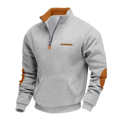 Pull à capuche pour homme moderne avec demi-zip coloré