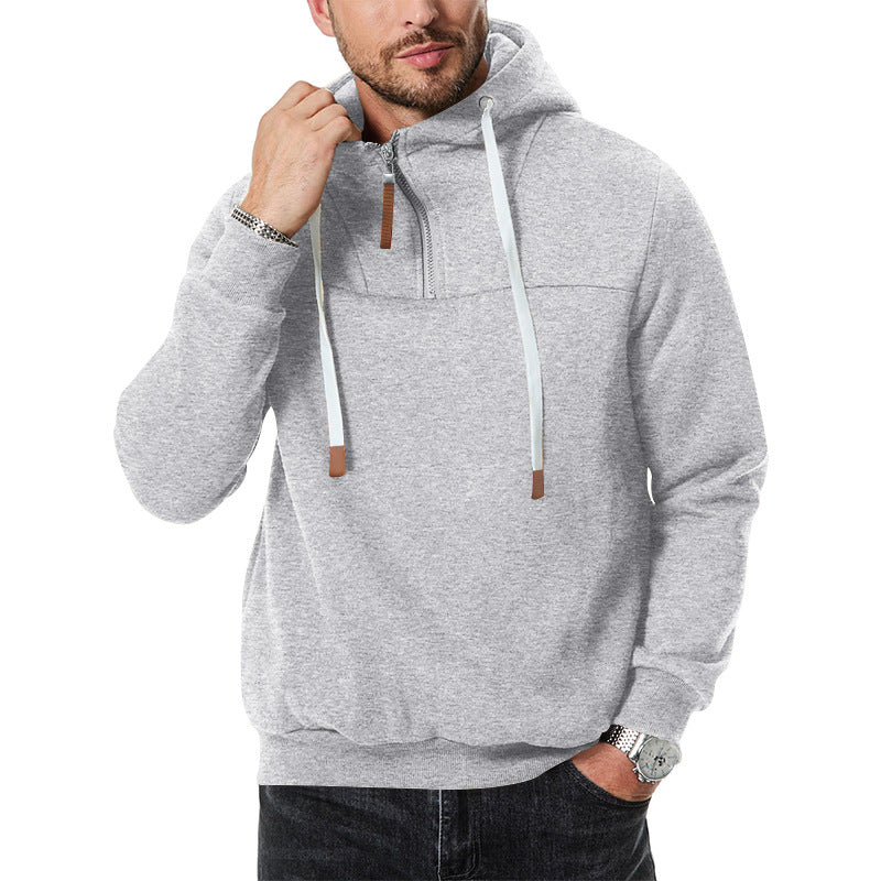 Hoodie de sport pour homme avec fermeture éclair moderne