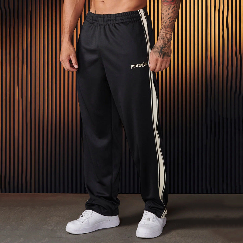 Pantalon de jogging sportif homme avec bandes contrastantes