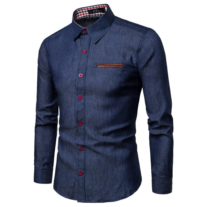 Chemise en jean homme Coupe classique Tendance Contraste