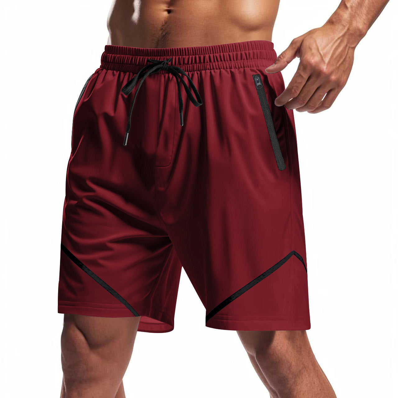 Shorts de sport respirants pour hommes avec poches zippées