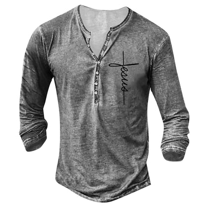 T-shirt manches longues homme imprimé graphique tendance décontracté