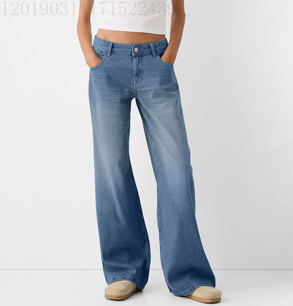 Jeans femme coupe large style rétro