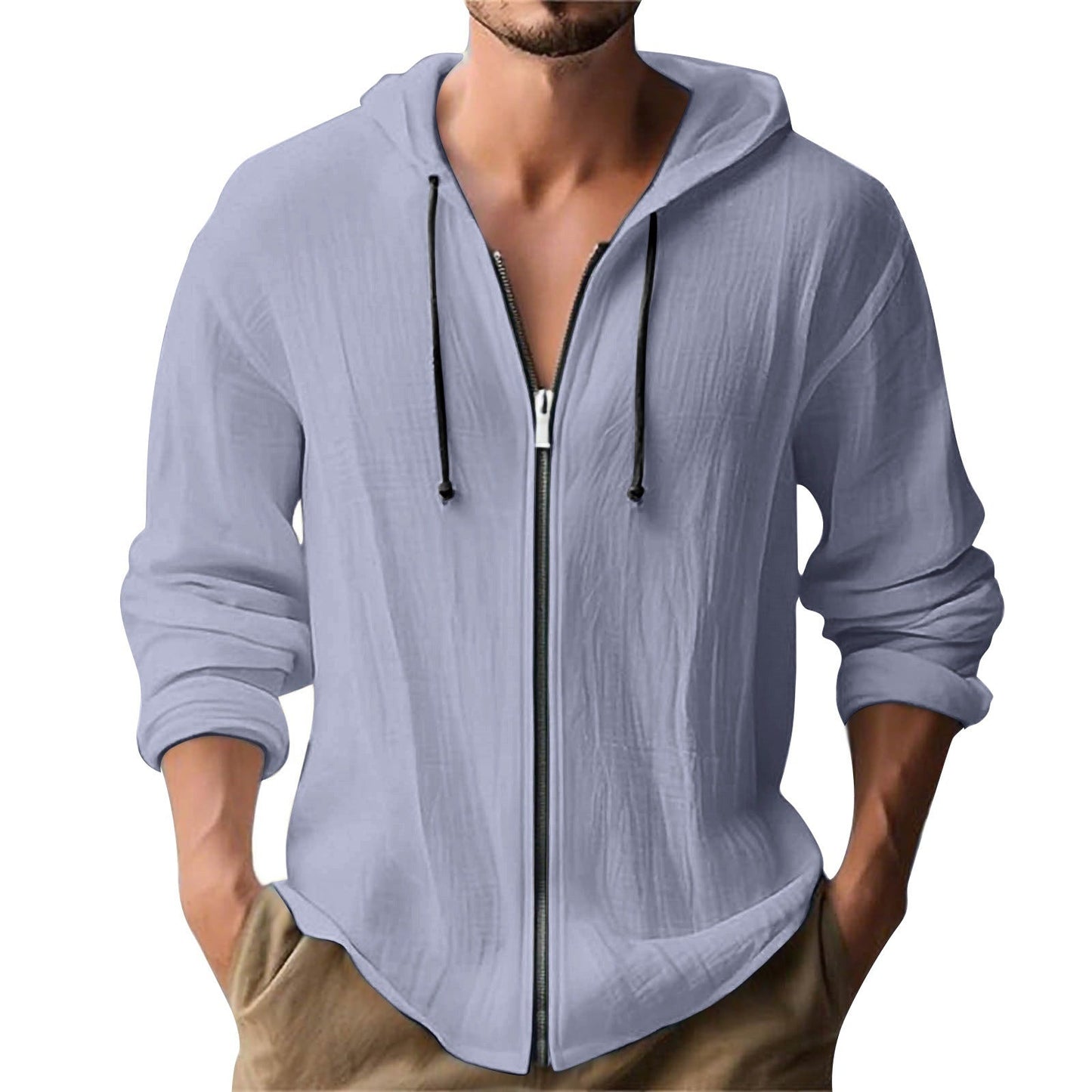 Veste à capuche pour hommes, style moderne avec fermeture éclair
