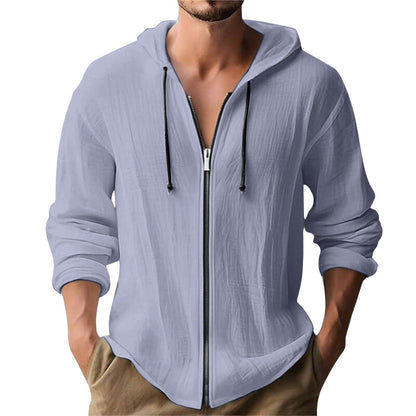 Veste à capuche pour hommes, style moderne avec fermeture éclair