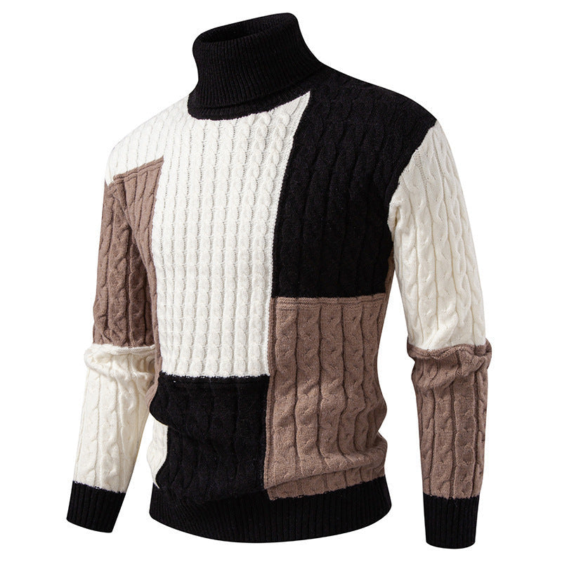 Pull Homme Col Roulé Design Tricot Moderne