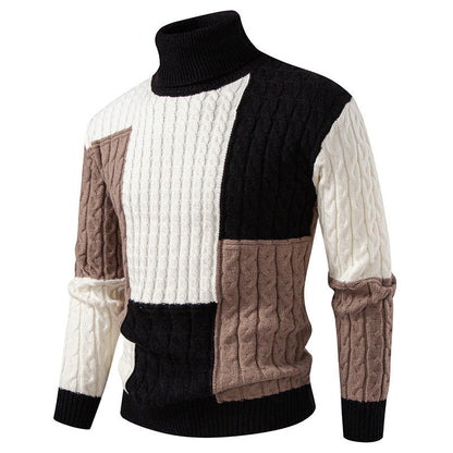 Pull Homme Col Roulé Design Tricot Moderne