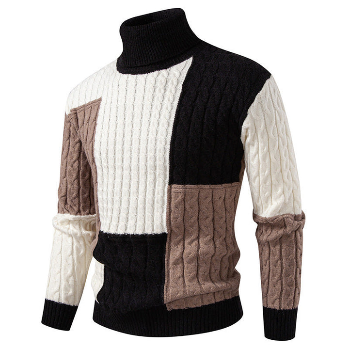 Pull Homme Col Roulé Design Tricot Moderne