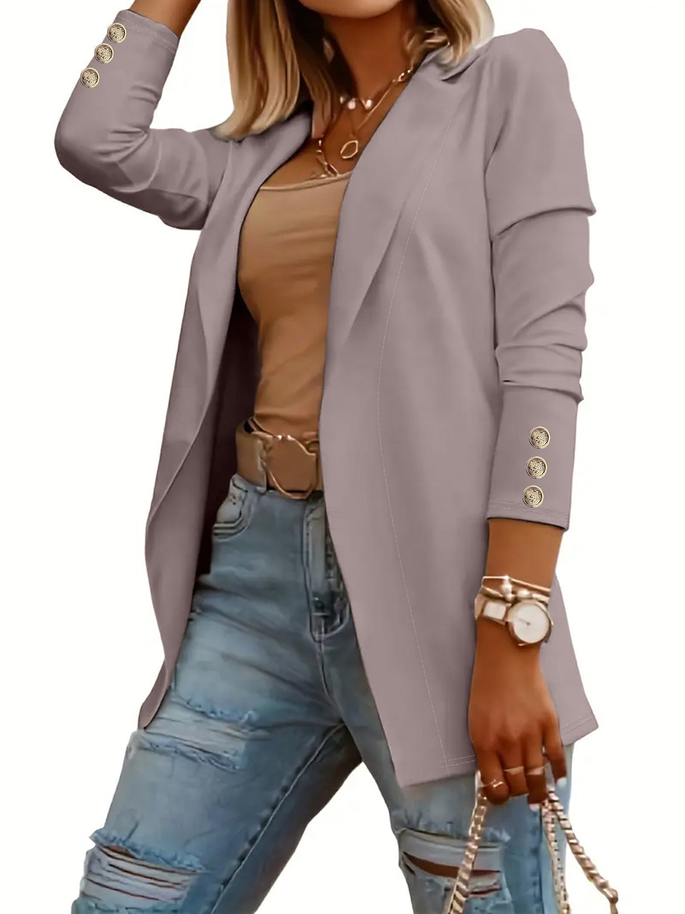 Blazer Élégant Femme Taille Cintrée