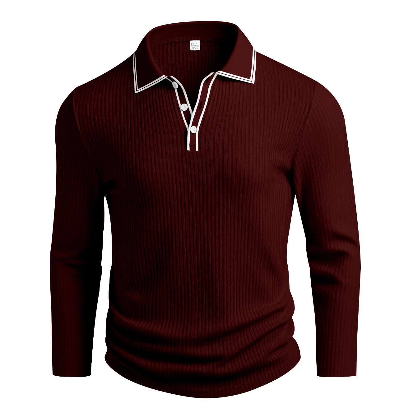 Polo à manches longues élégant homme texturé
