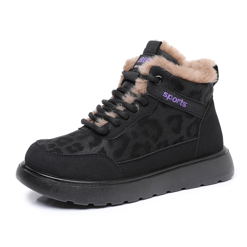 Baskets d'hiver femme chaudes isolées antidérapantes