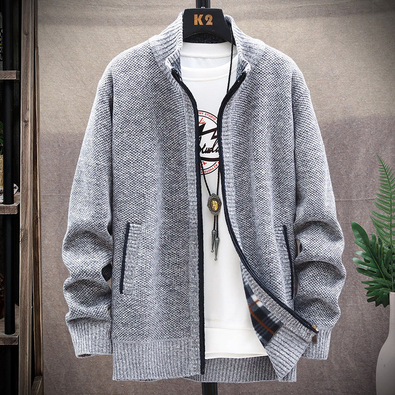 Cardigan homme col montant moderne poches