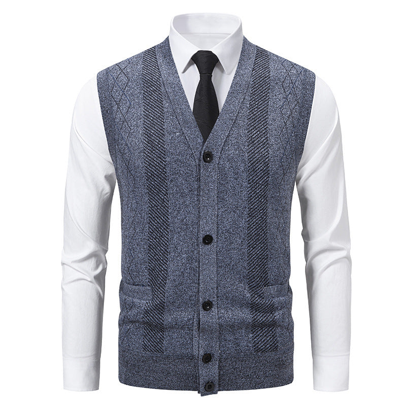 Cardigan homme col V classique torsadé