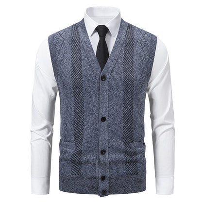 Cardigan homme col V classique torsadé