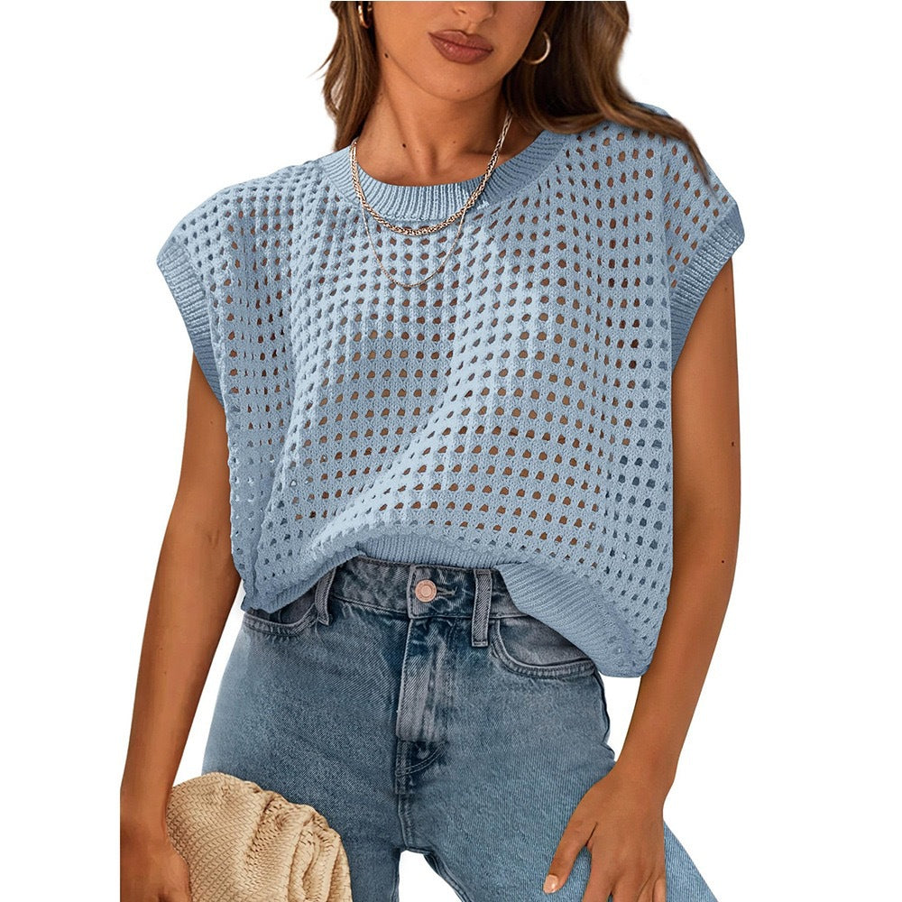 Haut en tricot Femme Décontracté Léger Été