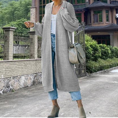 Cardigan en maille pour femme, manches larges, design élégant