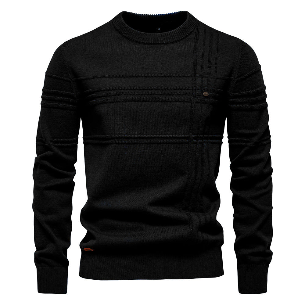 Pull en tricot pour homme, design moderne texturé, coupe confortable