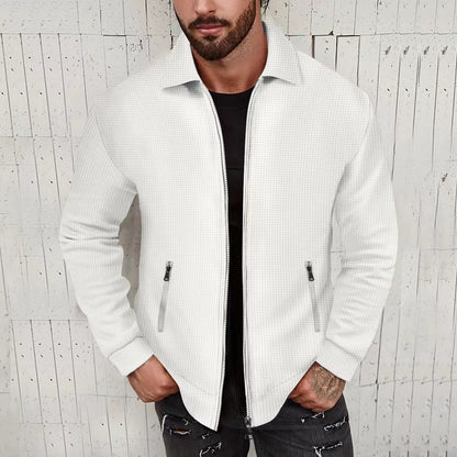 Gilet en tricot pour homme, coupe moderne, texturé, avec fermeture éclair optimale