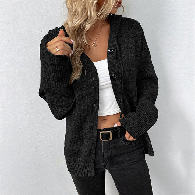 Cardigan Femme Automne Confortable Sweat à Capuche