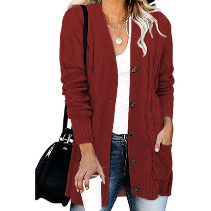 Gilet en tricot tressé avec poches