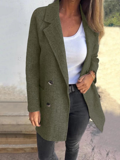Manteau en laine sur mesure pour femme, classique