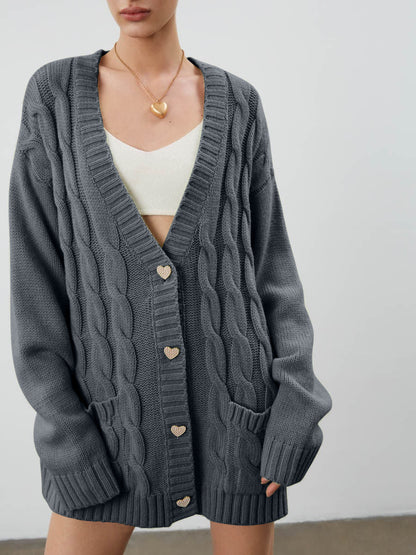Gros gilet oversize boutons cœurs
