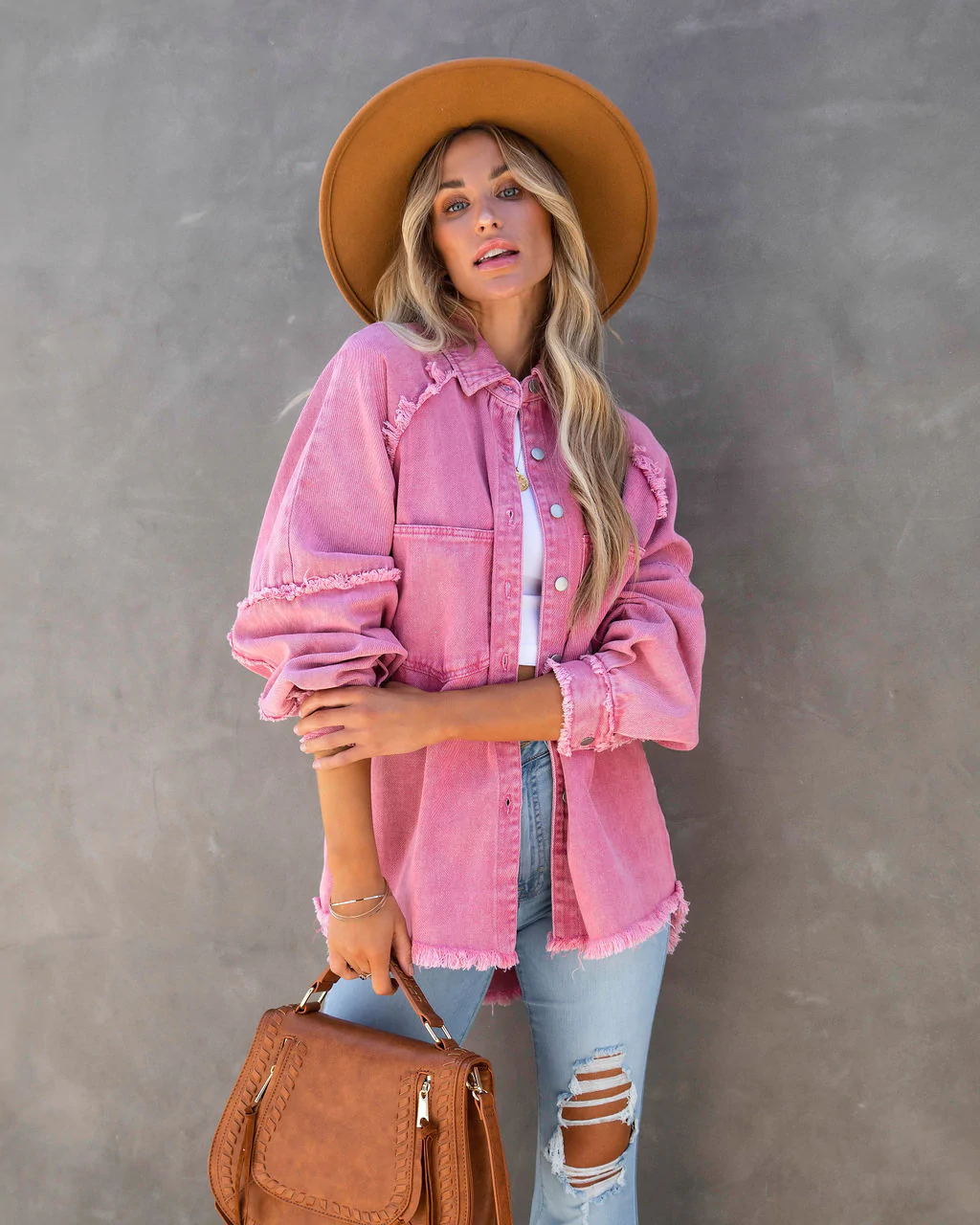 Veste en jean femme décontractée style vintage à franges