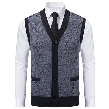 Gilet en tricot pour homme moderne et raffiné avec poches