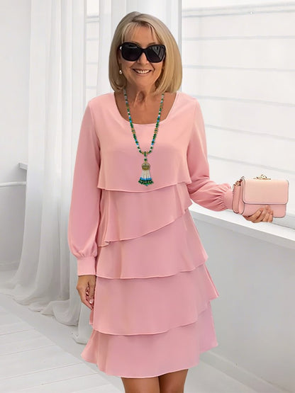 Robe femme manches longues simple élégante